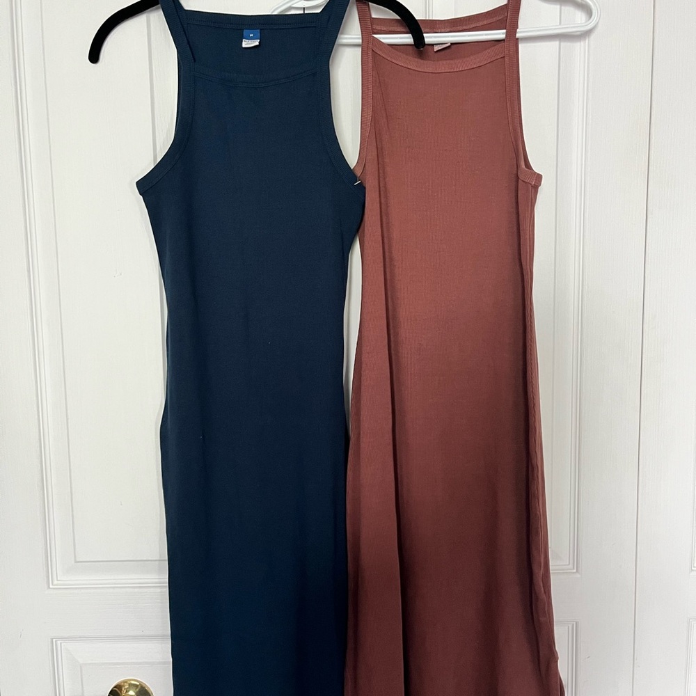Old Navy Sleeveless Maxi Dresses - Navy and Rust